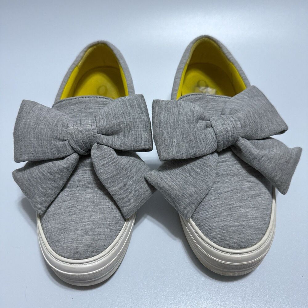 Nine West Womens 8.5M Onosha Slip On Sneaker Bow Platform Gray - Picture 2 of 7